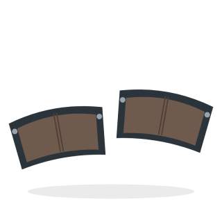 Front brake pad set with wear sensor